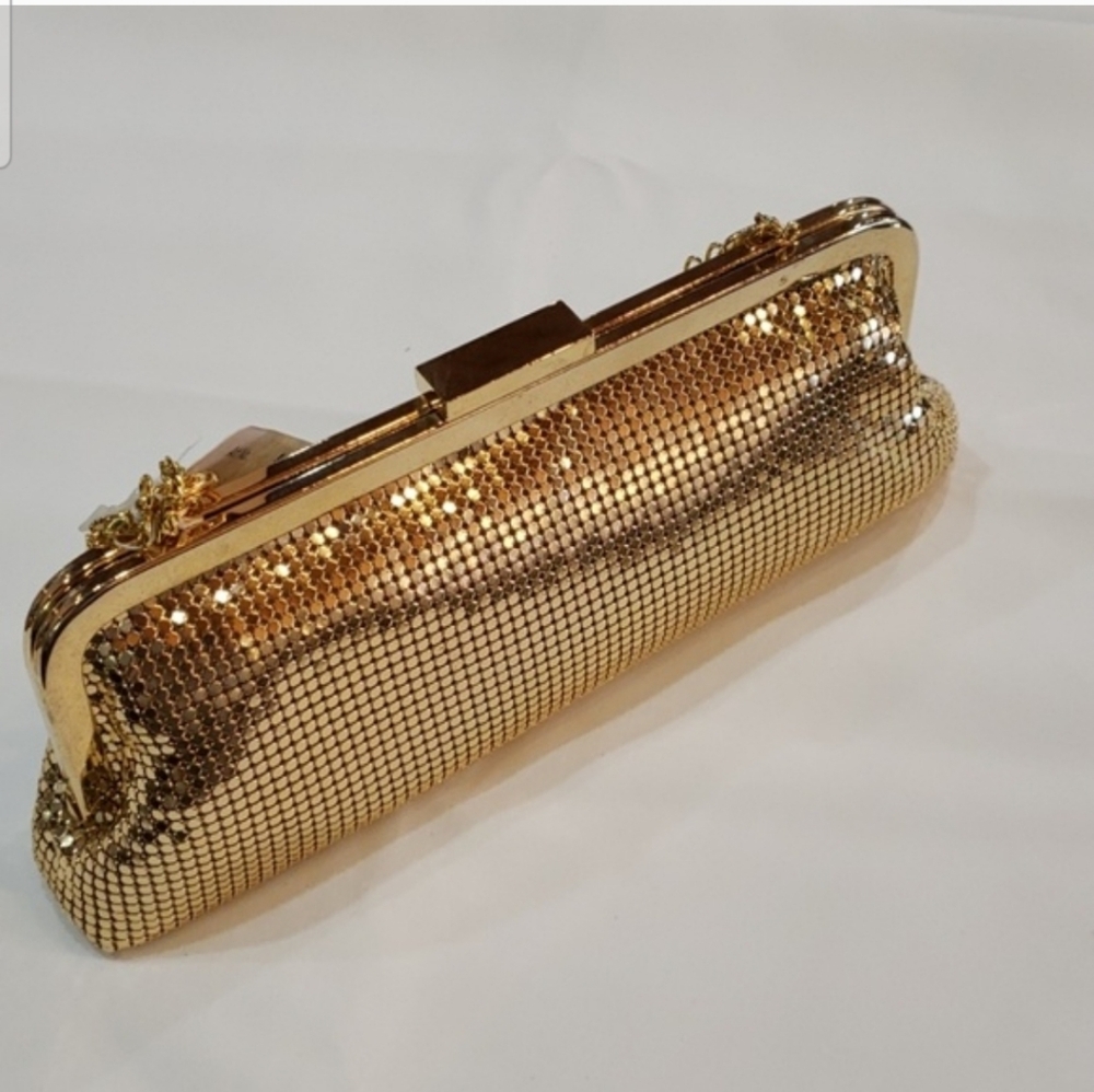 Vintage Carlo Fellini Gold Mesh Clutch — Evening Bag — Glam Statement